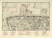 214007 Plattegrond van het terrein tussen de stadsbuitengracht en het Begijnhof/Janskerkhof te Utrecht met de ...